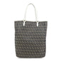 FENDI Zucchino Canvas Leather Tote Bag Hand Bag Navy 8BH006