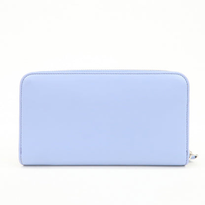 FENDI Plexiglass Studs Round Zippy Long Wallet Light Blue 8M0299