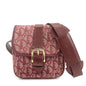 Christian Dior Trotter Jacquard Leather Shoulder Bag Burgundy