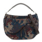 Christian Dior Canvas Leather Saddle Flap Camouflage Messenger Bag