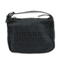 FENDI Zucchino Canvas Leather Hand Bag Pouch Black 8N0001