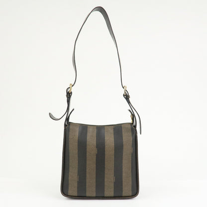 FENDI Pequin PVC Shoulder Bag Crossbody Bag Black 211 256510058