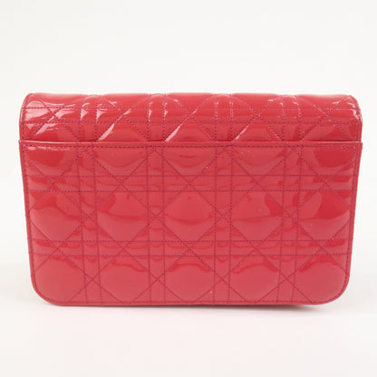 Christian Dior Cannage New Lock Patent Leather Chain Shoulder Bag