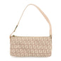 FENDI Zucchino Canvas Leather Hand Bag Pink Beige 8BR443