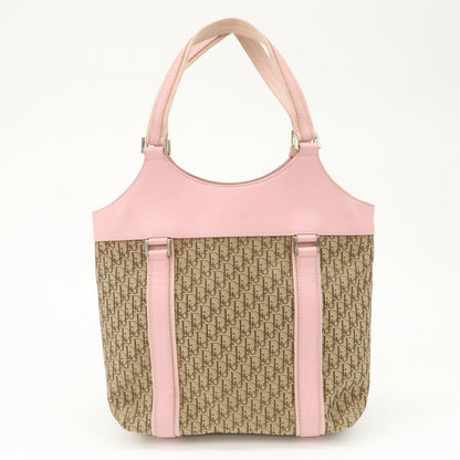 Christian Dior Trotter Street Chic Canvas Tote Bag Beige Pink