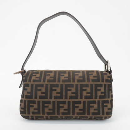 FENDI Zucca Mamma Baguette Canvas Shoulder Bag 26424 Brown Black
