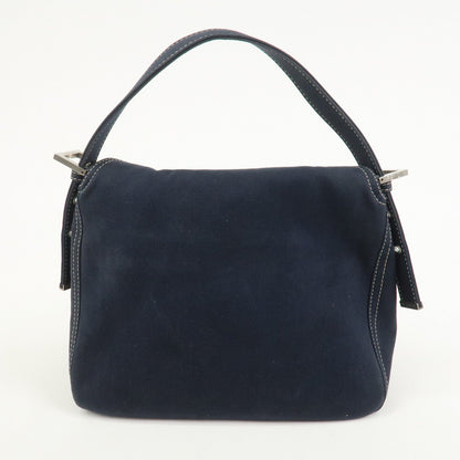 FENDI Logo Canvas Shoulder Bag Hand Bag Navy 26426