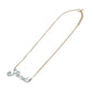 FENDI Logo Metal Rhinestone Necklace Gold Light Blue
