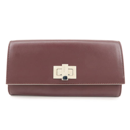 FENDI Peekaboo Leather Bi-fold Continental Wallet Long Wallet 8M0377