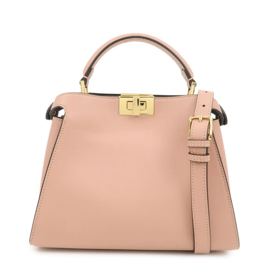 FENDI Peekaboo Iconic Essentially Leather 2Way Bag Pink 8BN302