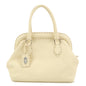 FENDI Selleria Leather Boston Bag Hand Bag Cream 8BN127