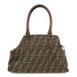 FENDI Zucca Ethnico Canvas Leather Tote Bag Shoulder Bag 8BN162