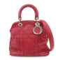 Christian Dior Leather 2Way Bag Hand Bag Shoulder Bag Pink