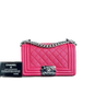 Chanel Boy Small - Hot Pink Quilted Caviar Grained Calfskin with Silver Hardware Series 25
