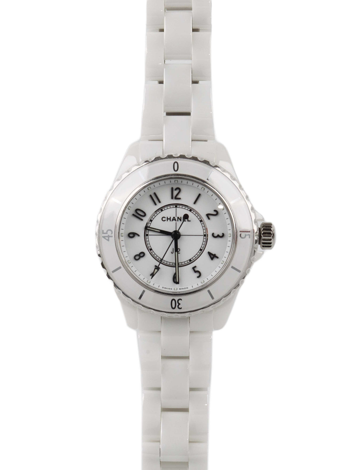Chanel J12 Watch in White Ceramic and Steel 33mm.