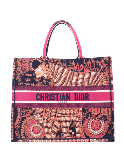 Dior Limited Edition Animal Embroidered Large Book Tote