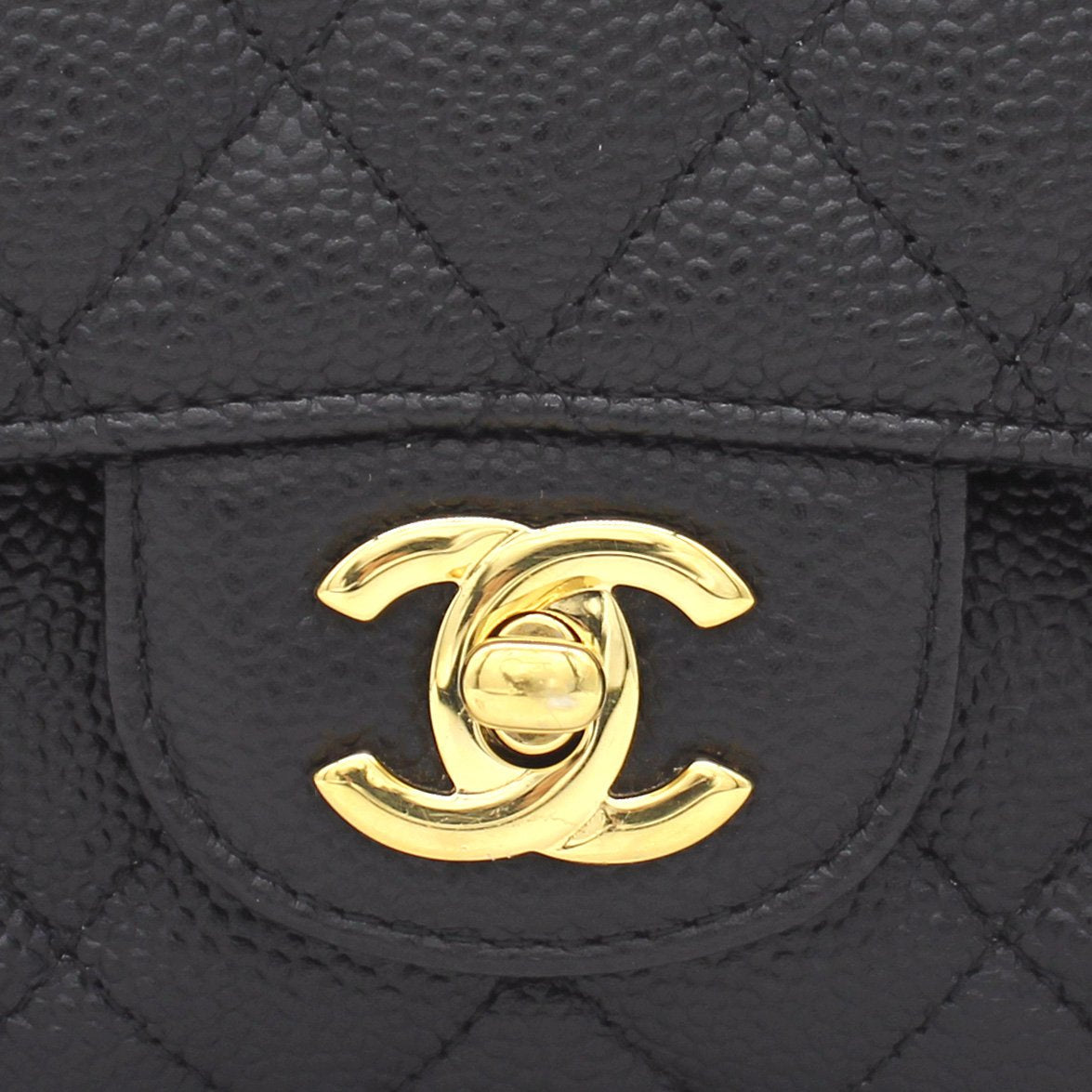 Chanel Flap Classic Quilted Caviar Leather Black Shoulder Bag Style