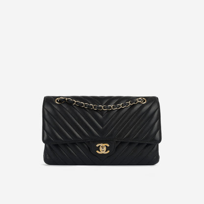 Chanel Classic Flap Lambskin Black Shoulder Bag Style 315