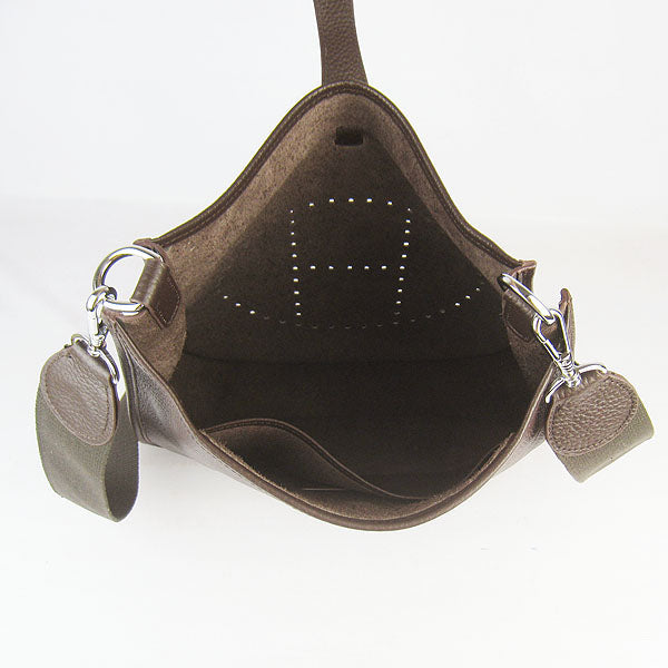 Luxury Hermes Evelyne I Handbag Dark Coffee