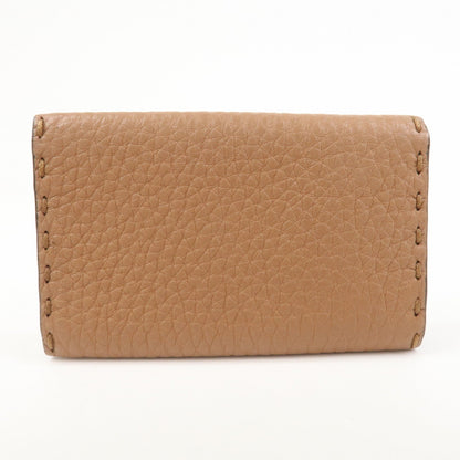 FENDI Selleria Leather 6 Rings Key Case 8AP079 Brown