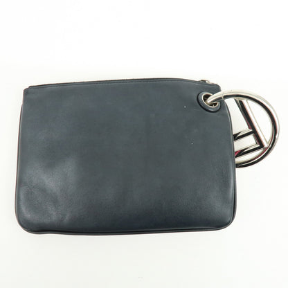FENDI Zuccca F is FENDI Leather Velvet Triplette Clutch Bag 8BS001
