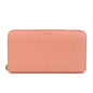 FENDI Leather Round Zippy Long Wallet Pink 8M0299