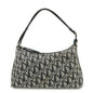 Christian Dior Trotter Jacquard Leather Shoulder Bag Black