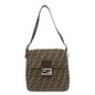FENDI Zucca Canvas Leather Shoulder Bag Brown Black 26730