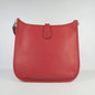 Luxury Hermes Evelyne I Handbag Red Silver