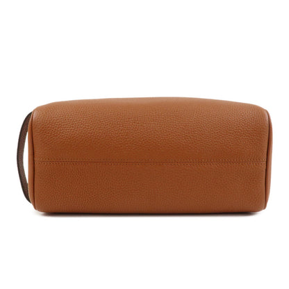 FENDI Leather Clutch Bag Hand Bag Brown 7AS378