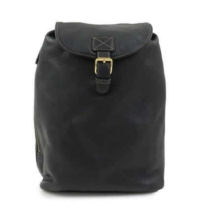 FENDI Logo Leather Backpack Rucksack Black 26063