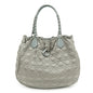 Christian Dior Cannage Nylon Leather Tote Bag Shoulder Bag Gray