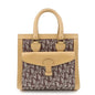 Christian Dior Trotter Jacquard Leather Hand Bag Brown Gold Hdw