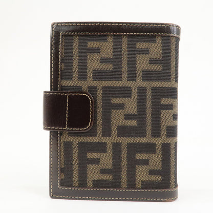 FENDI Zucca Canvas Leather Agenda Planner Cover Brown 30153