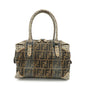 FENDI Zucca Zucchino Canvas PVC Boston Hand Bag Brown 8BL095