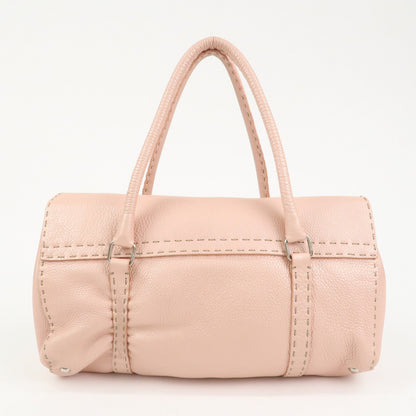 FENDI Seleria Linda Leather Shoulder Bag Hand Bag Pink 8BR442