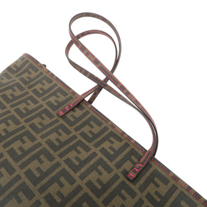 FENDI Zucca PVC Tote Bag Shoulder Bag Brown 8BH185-UZD