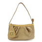FENDI Leather Accessory Pouch Hand Bag Shoulder Bag Gold 8BR566