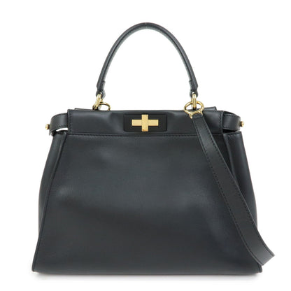 FENDI Peekaoo Calf Leather 2Way Bag Hand Bag Shoulder Bag 8BN290