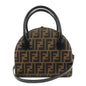 FENDI Zucca Canvas Leather 2Way Hand Bag Shoulder Bag Brown Black