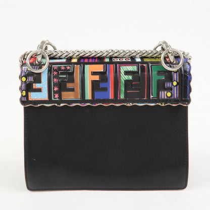 FENDI Zucca Mini Kan I Leather Chain Shoulder Bag Multicolor 8M0381