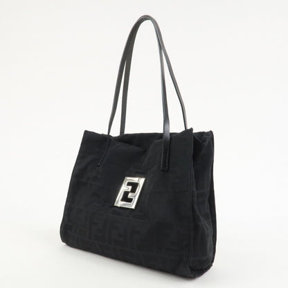 FENDI Zucca Canvas Leather Tote Bag Hand Bag Shoulder Bag 16001