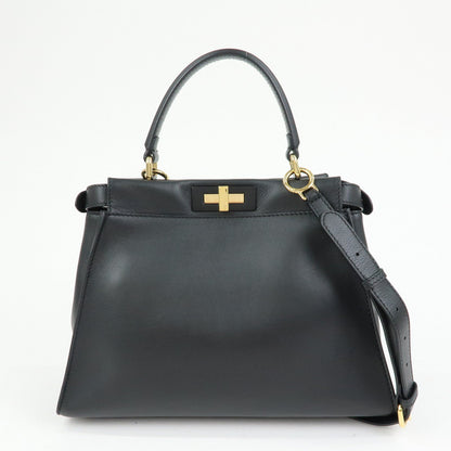 FENDI Peekaoo Calf Leather 2Way Bag Hand Bag Shoulder Bag 8BN290