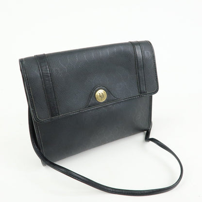 Christian Dior Honeycomb Pvc Leather Shoulder Crossbody Bag Black