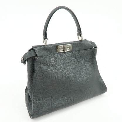 FENDI Selleria Peekaboo Calf Leather 2Way Shoulder Hand Bag 8BN226