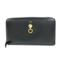 FENDI Leather Round Zippy Long Wallet Black 8M0299