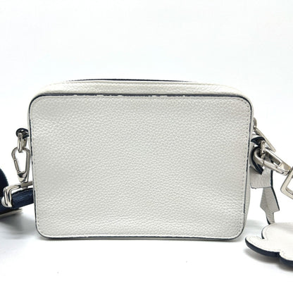 Christian Dior Navy White Leather Shoulder Bag