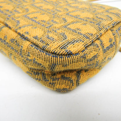 Christian Dior Yellow Leather Jacquard Pouch Shoulder Bag