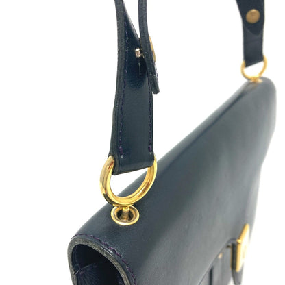 Christian Dior Navy Leather Shoulder Bag Style 3