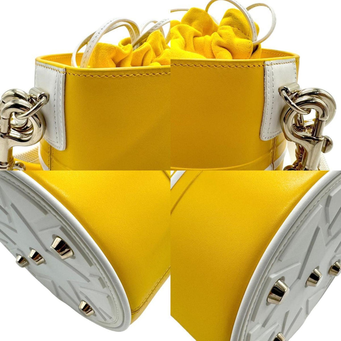 Christian Dior Yellow Leather Handbag Shoulder Bag Leather